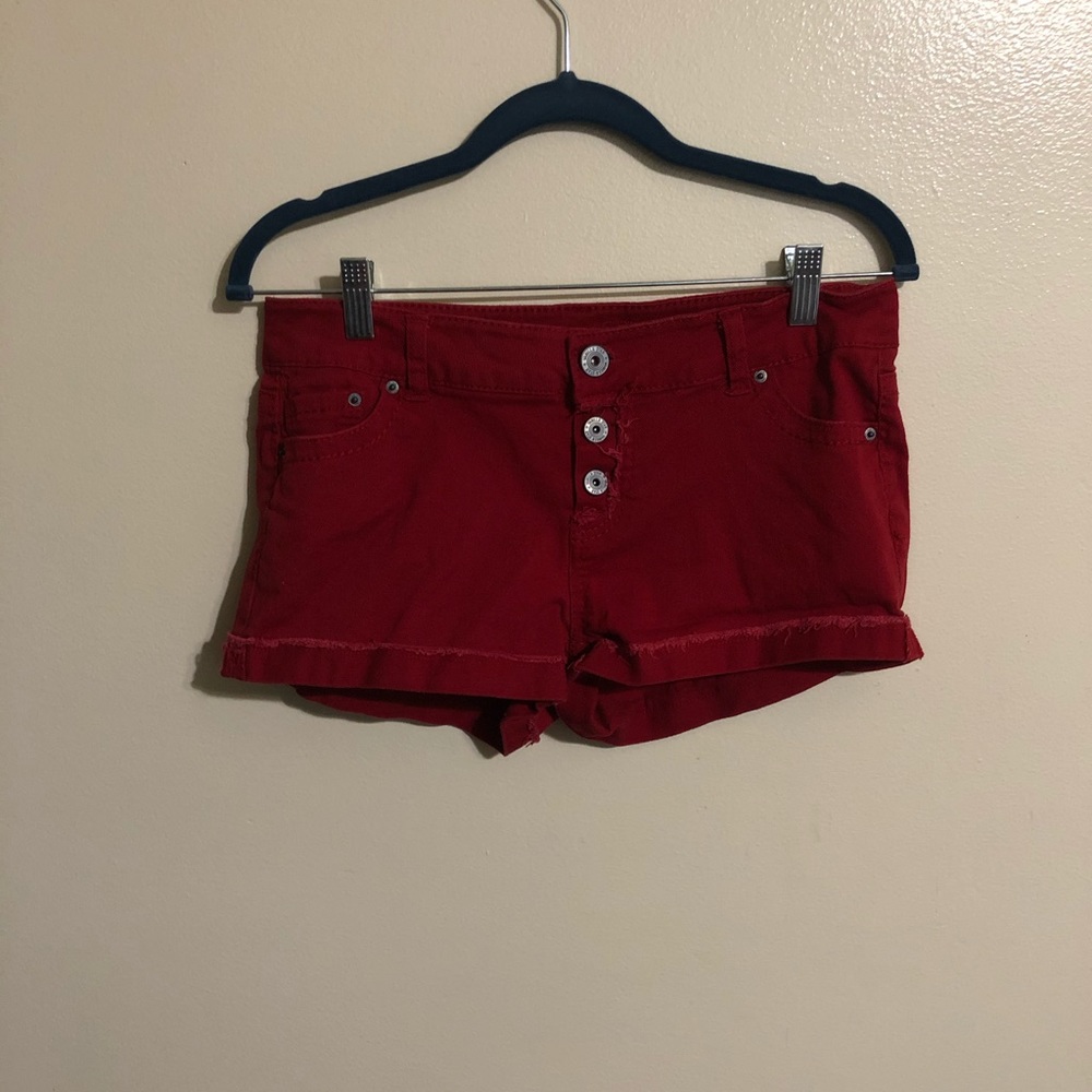 Button Up Jean Shorts